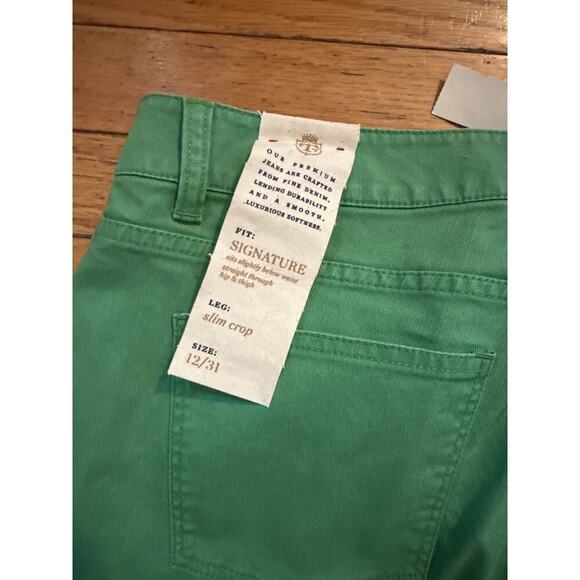 NEW Womens Size 12 Green Talbots Slim Crop Pants - Picture 3 of 7